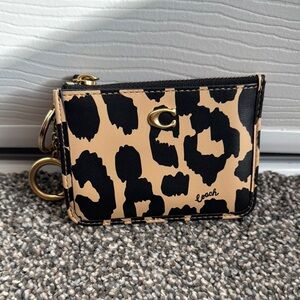 Coach Leopard Print Card Holder